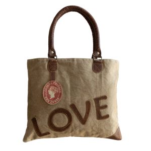 Recycled canvas bag Love