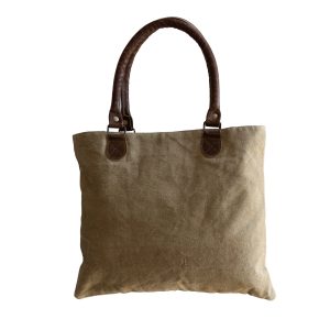 Recycled canvas bag love back