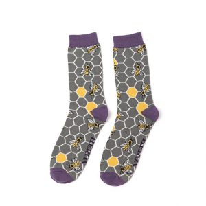 Men's bamboo socks beehive grey