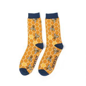 Men's bamboo socks beehive mustard