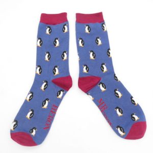 Men's bamboo socks penguin denim
