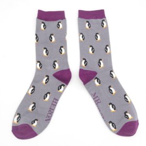 Men's bamboo socks penguin grey
