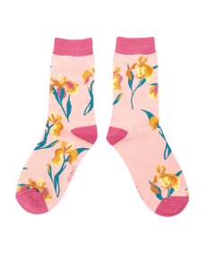 Bamboo socks iris dusky pink MS115