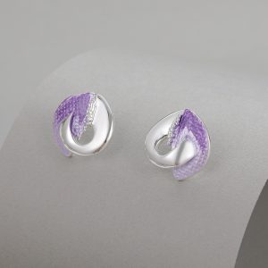 earrings silver/ purple swirl
