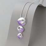 3 drop purple/silver necklace