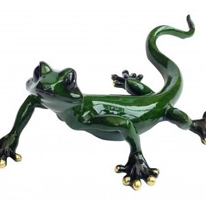 Medium Dark green ceramic gecko