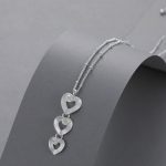 Heart dop necklace silver