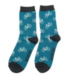 Men’s bamboo socks bikes teal