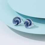 Pretty blue swirl stud earrings