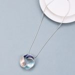 Necklace folded circle blue G1250
