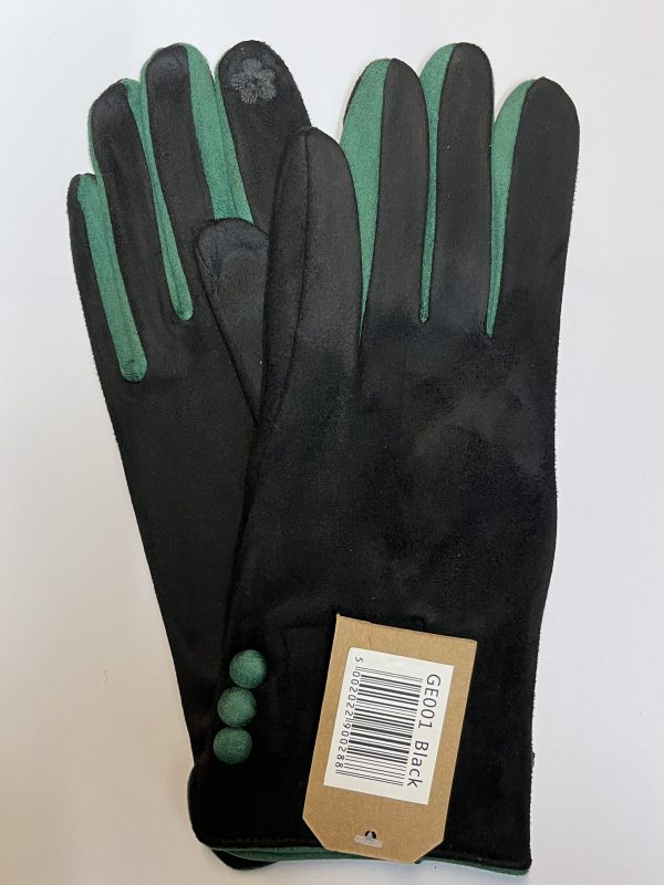 Black/teal gloves