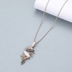 Gold plated necklace leaf detail