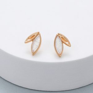leaf stud earrings gold plated