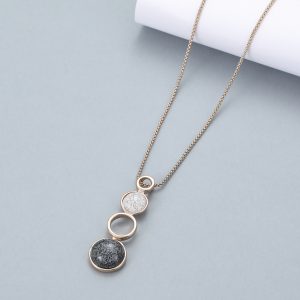 Grey white gold plated necklace