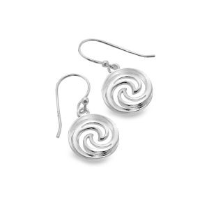 Sterling silver wave drop earrings
