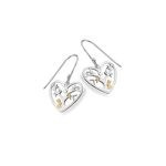 Sterling silver heart drop earrings SM70