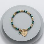 Turquoise bead gold plated bracelet g1363
