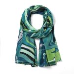 recycled plastic bottle scarf teal ES048