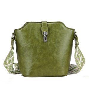 Green Crossbody bag canvas strap