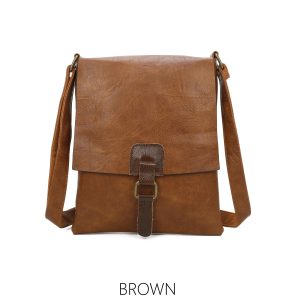 Brown faux leather bag